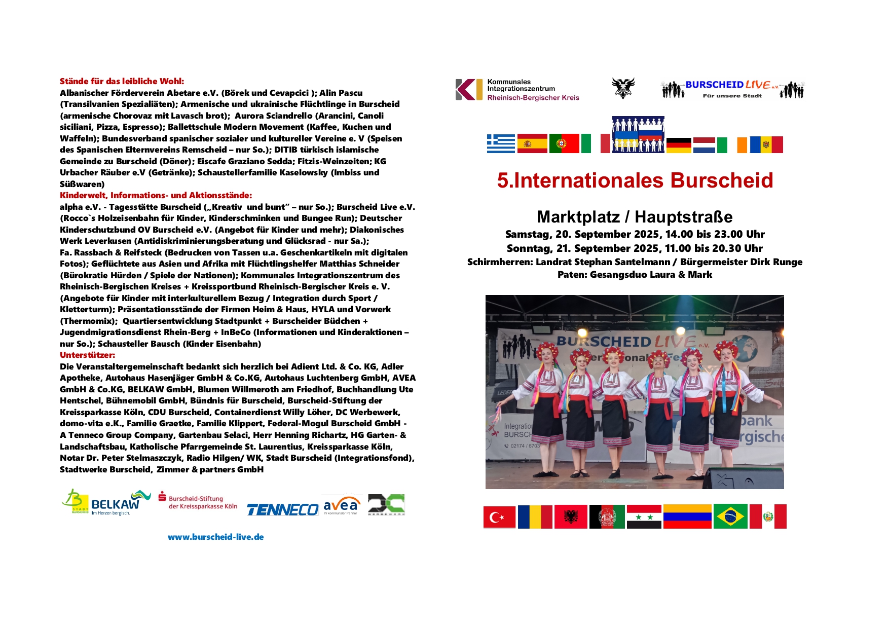 Flyer 5 Internationales Burscheid Vorder und Rckseite 