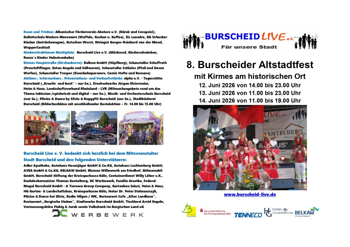 Flyer 8 Burscheider Altstadtfest Vorder und Rckseite